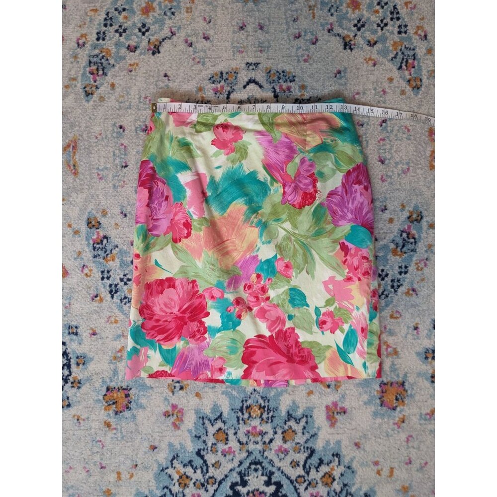 Vintage‎ 90's y2k Talbots Cotton Floral Skirt - 6 - Made in USA - Picture 7 of 9